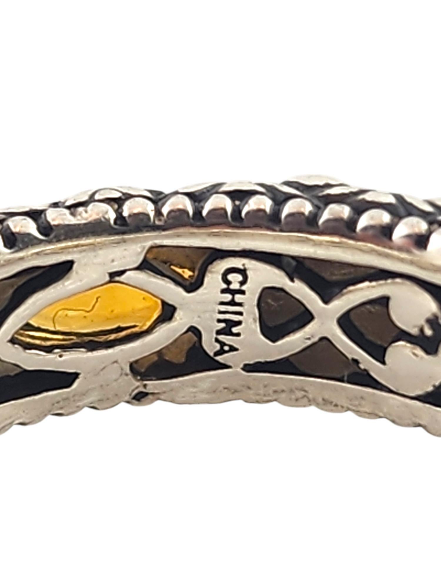 Barbara Bixby Sterling Silver 18K Yellow Gold Citrine Flower Band Size 8 #18425 1