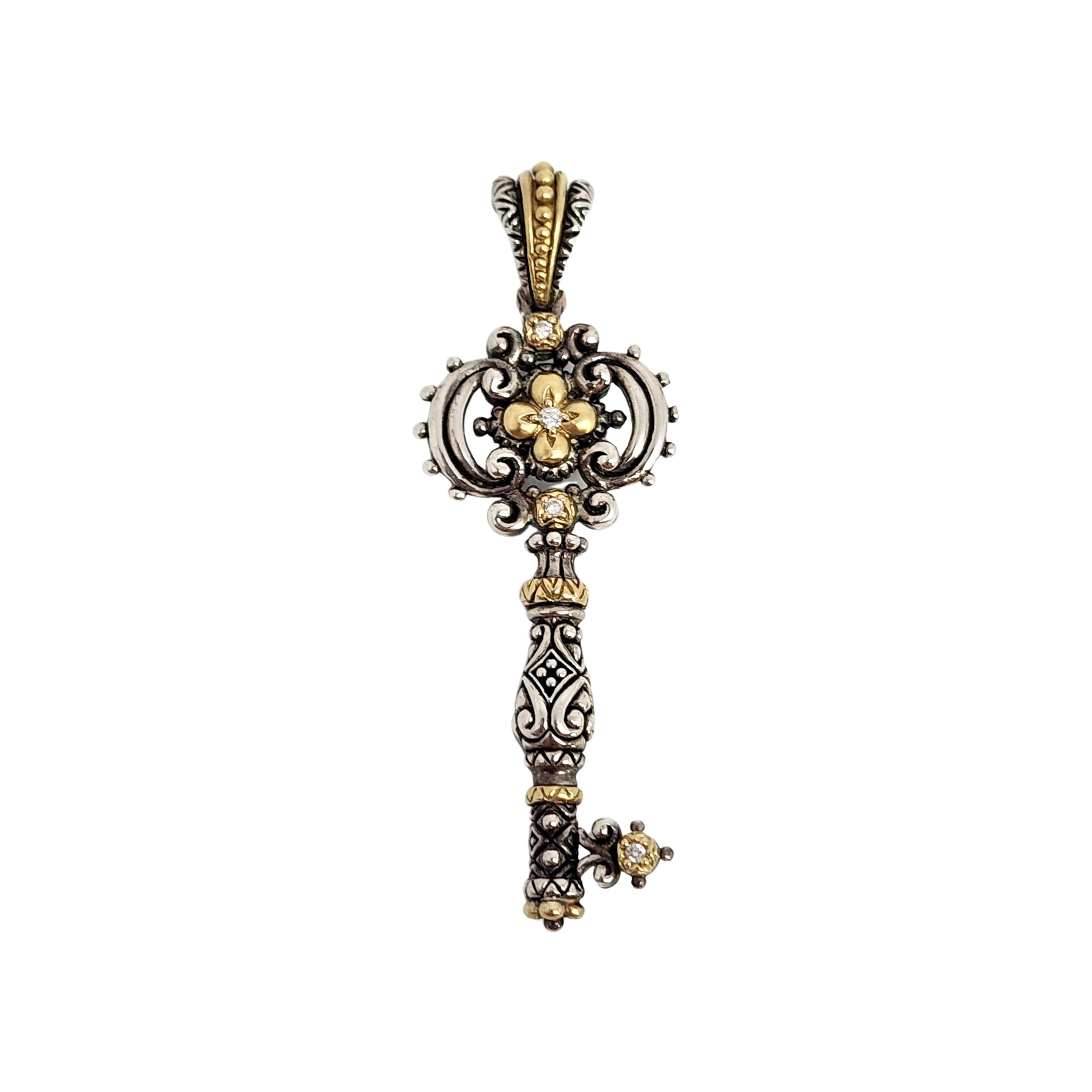 Ciondolo con chiave di Barbara Bixby in argento sterling e oro giallo 18 carati con diamante in vendita 4