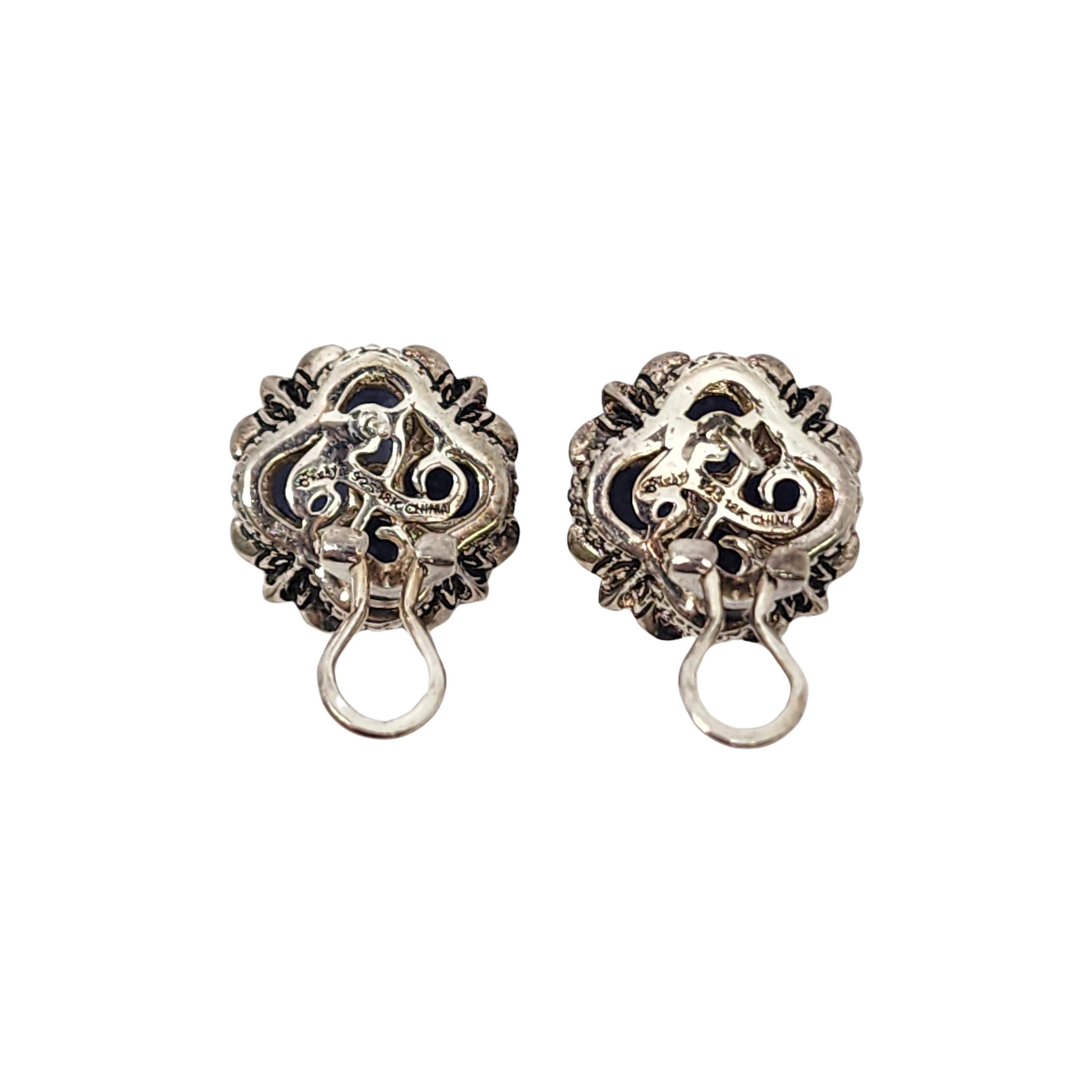 Women's Barbara Bixby Sterling Silver 18K Yellow Gold Iolite Flower Earrings #17368