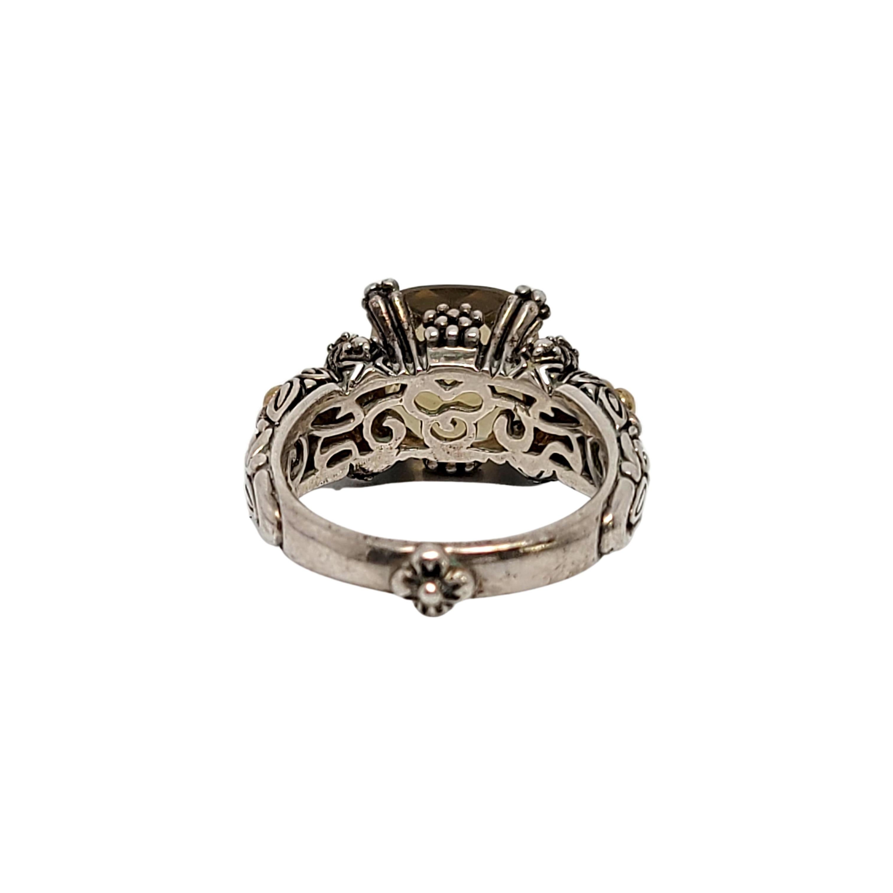 Barbara Bixby Sterlingsilber 18K Gelbgold Olivquarz-Ring Damen