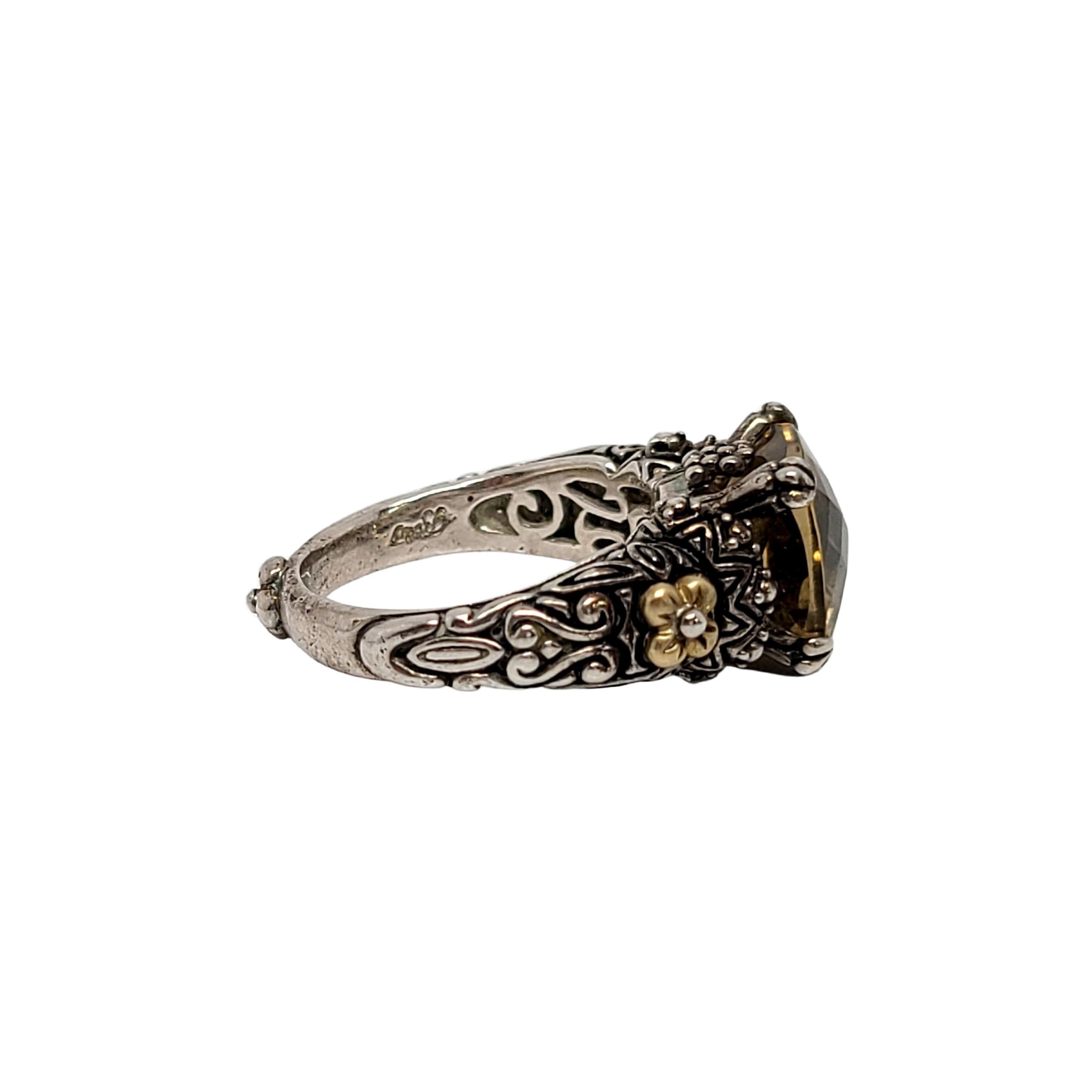 Barbara Bixby Sterlingsilber 18K Gelbgold Olivquarz-Ring 1