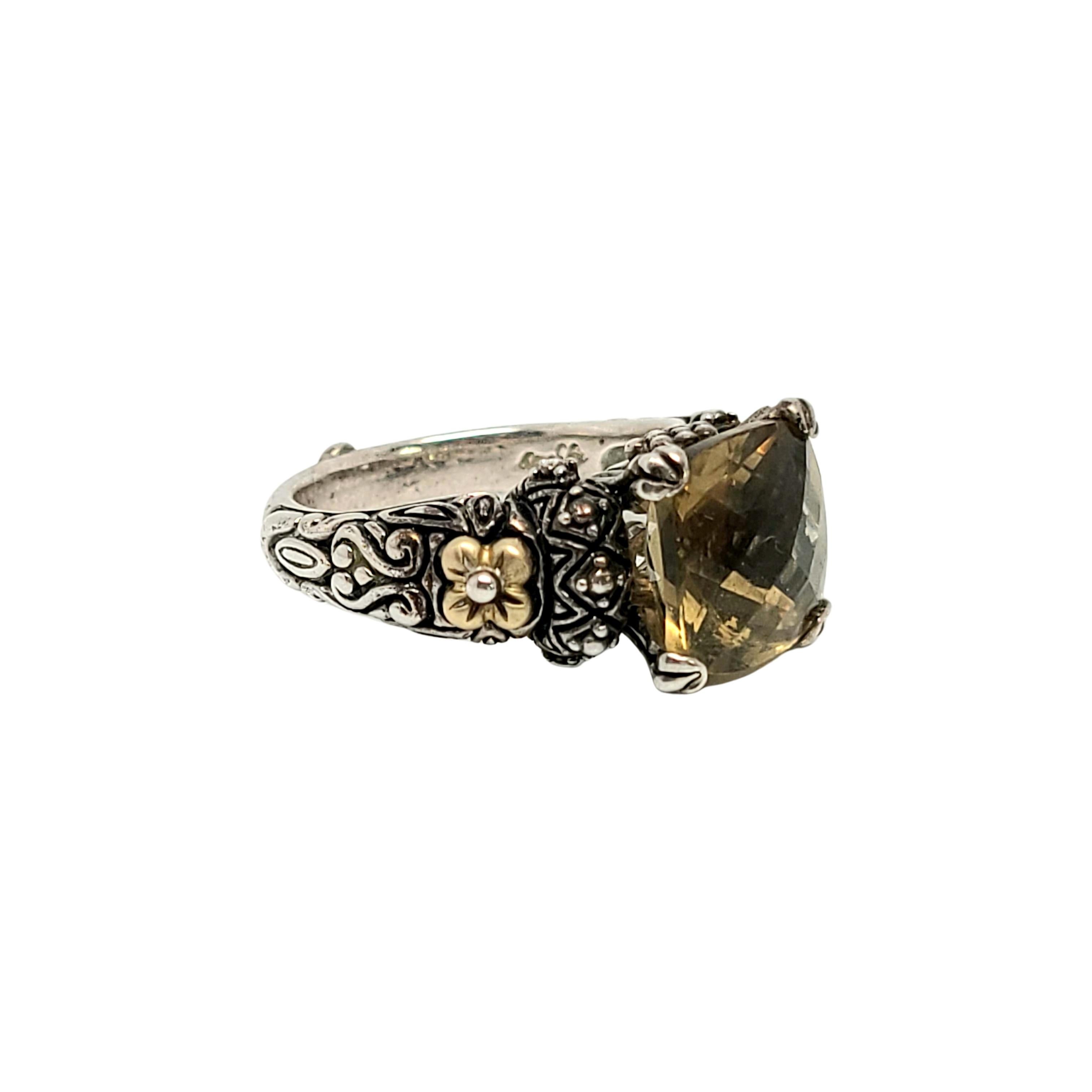 Barbara Bixby Sterlingsilber 18K Gelbgold Olivquarz-Ring 2