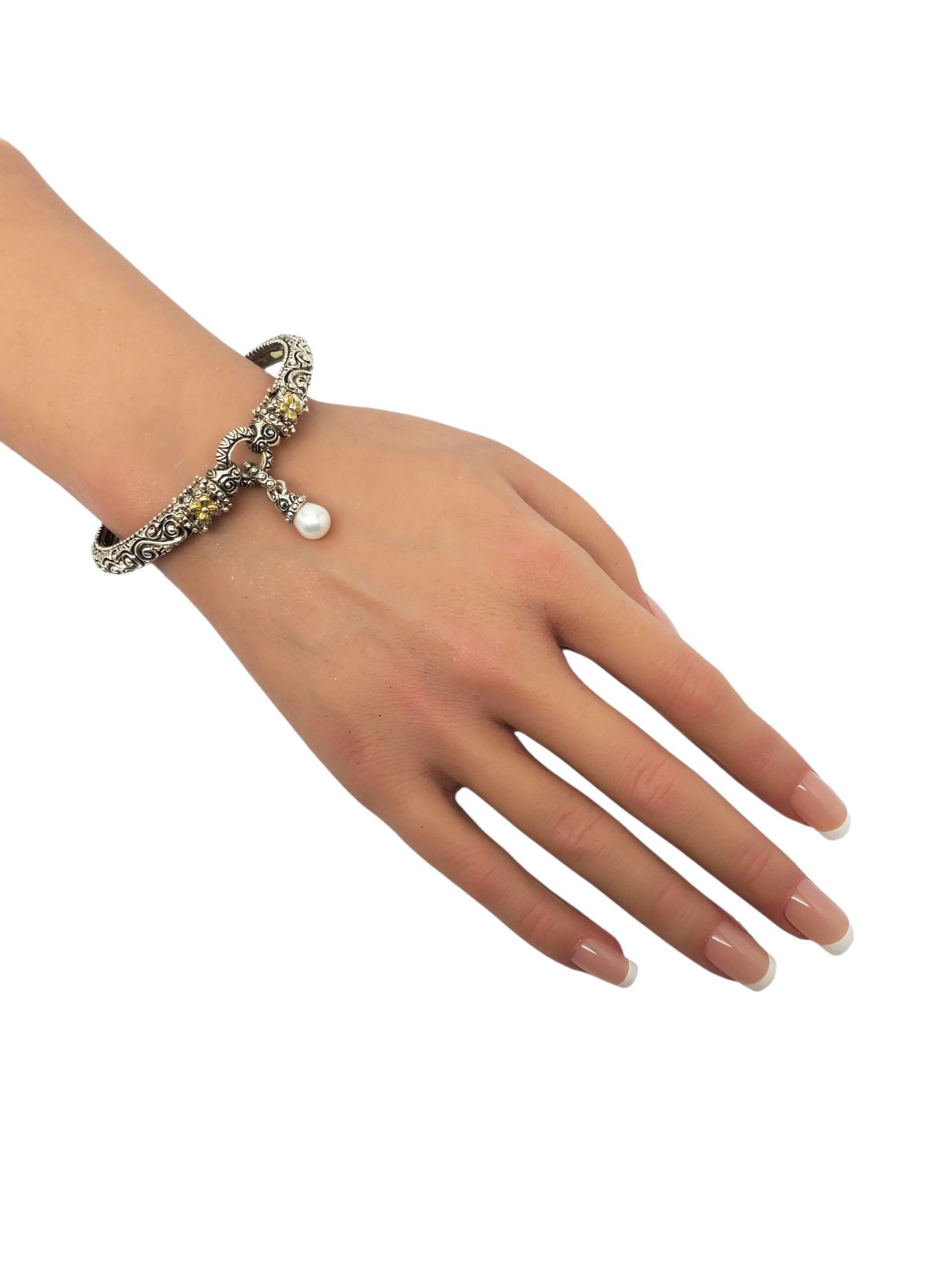 Donna Bracciale con cerniera con perle in argento sterling e 18 carati di Barbara Bixby # 22530 in vendita