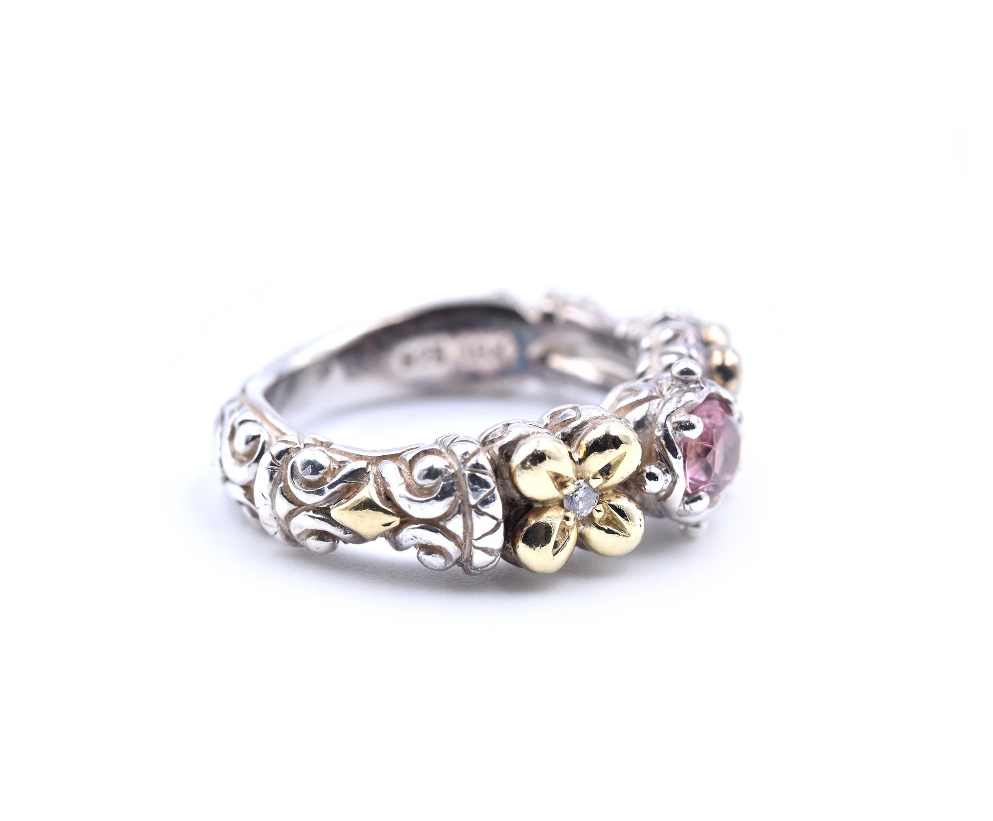 Designer: Barbara Bixby
Material: Sterling silver and 18k yellow gold
Stone: 1 round rose quartz
Size: 4 ¼ (please allow for up to 2 additional business days for sizing requests)
Dimensions: ring measures 22.15mm in height and 5.95mm in