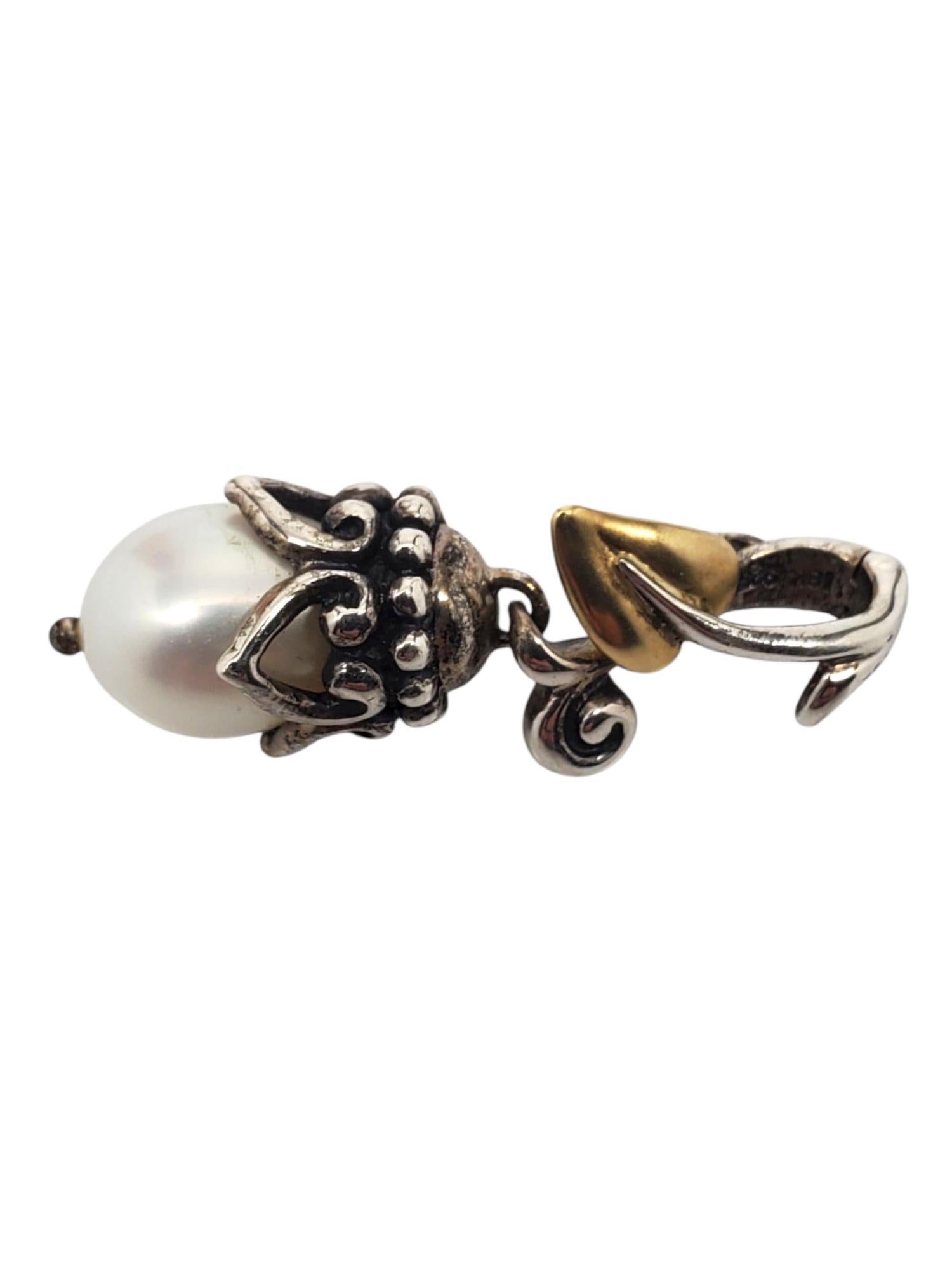 Ciondolo a goccia con perla in argento sterling di Barbara Bixby #21475 In condizioni buone in vendita a Washington Depot, CT