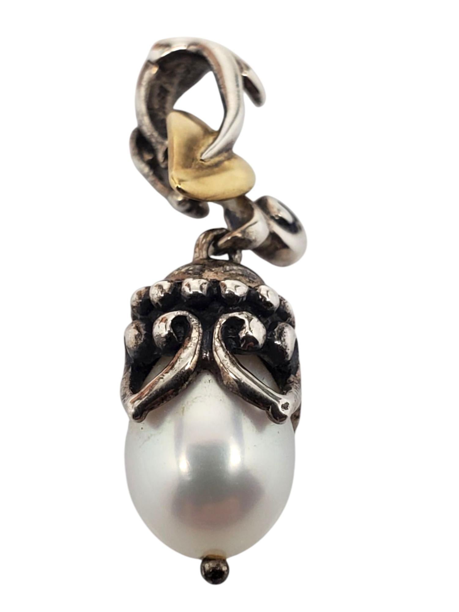 Donna Ciondolo a goccia con perla in argento sterling di Barbara Bixby #21475 in vendita