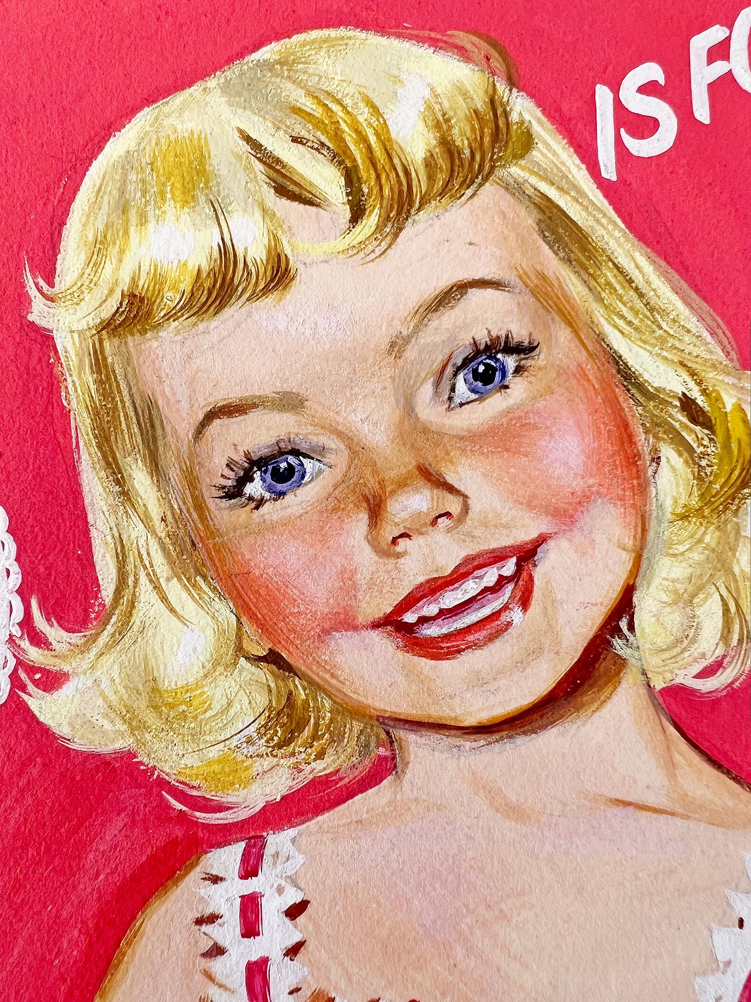Children's Book Cover - Mid-Century Blond  Girl - Female Illustrator - Painting by Barbara Briggs Bradley