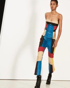 BARBARA BUI AW17 leather bustier and pant set Runway