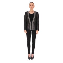 Barbara Bui Chaqueta de piel de cordero adornada con abalorios y cristales