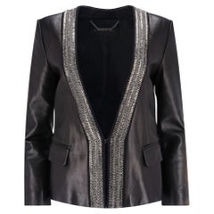 Barbara Bui Bead & Crystal Embellished Lambskin Leather Jacket
