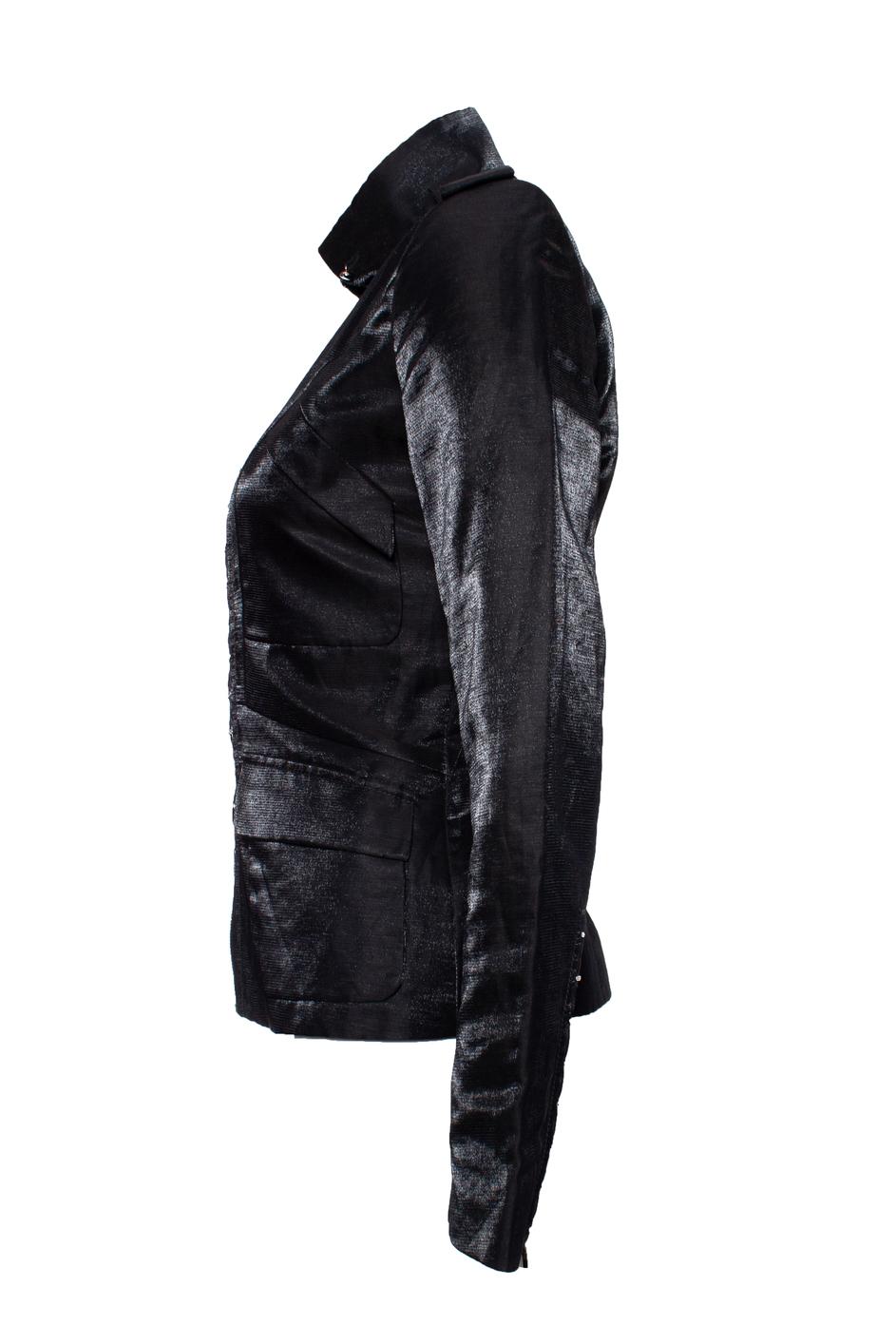 Barbara Bui, Black Shiny military jacket In Excellent Condition For Sale In AMSTERDAM, NL