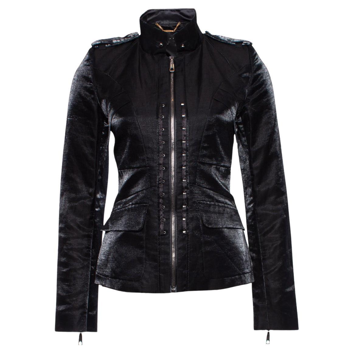 Barbara Bui, Black Shiny military jacket For Sale