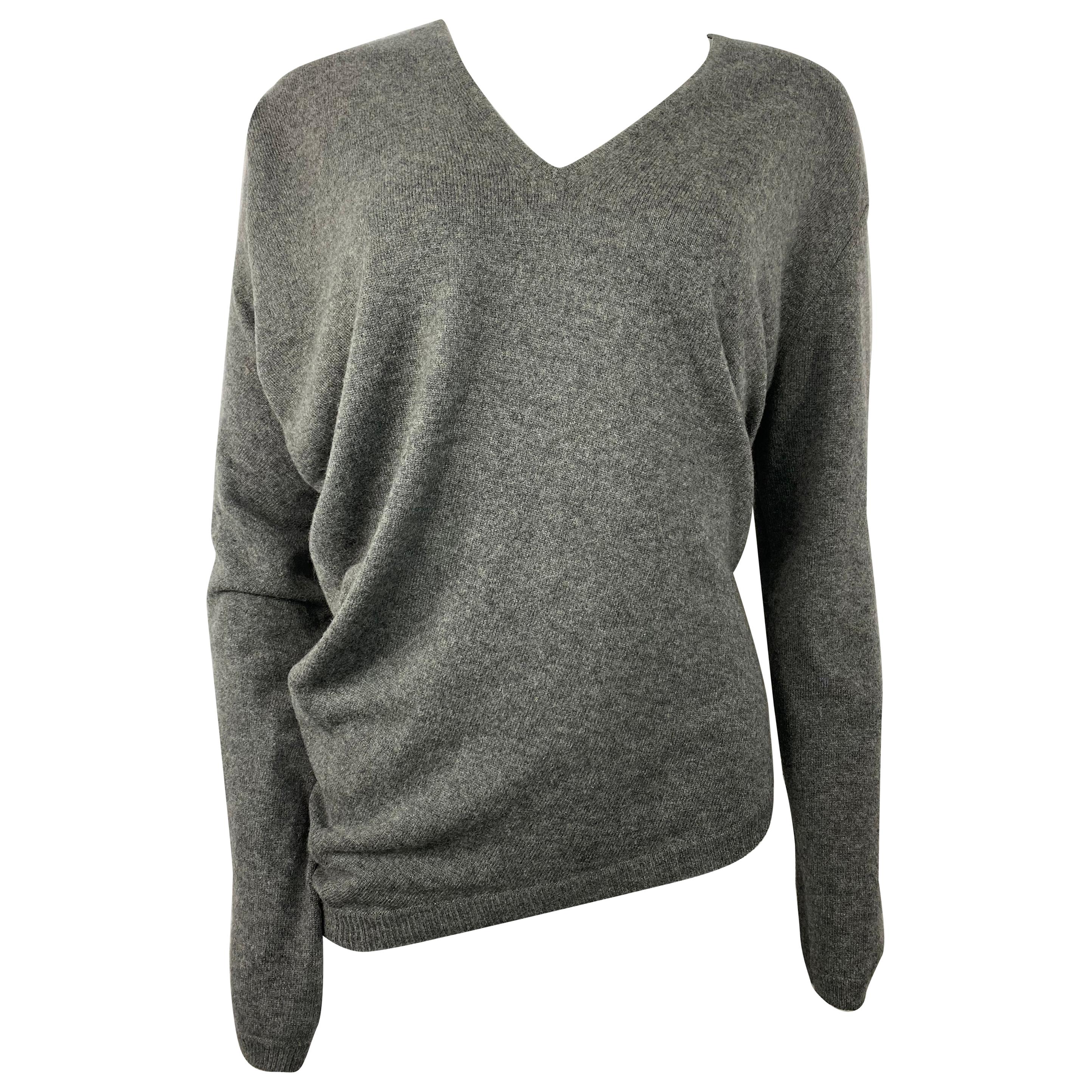 Barbara Bui Grey Cashmere Long Sleeves Pullover Sweater Size S  For Sale