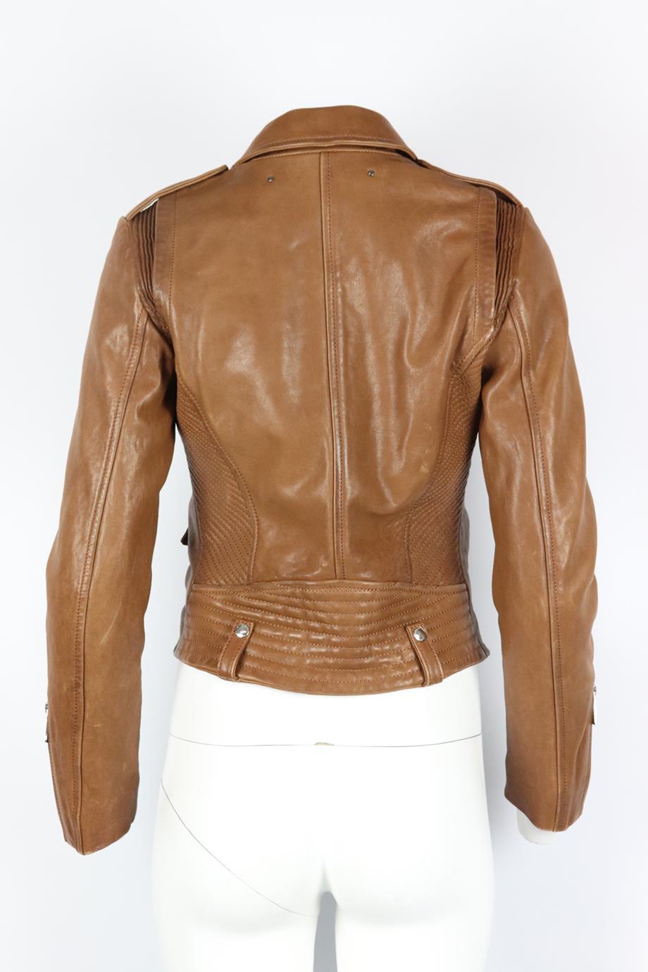 Barbara Bui Leather Biker Jacket It 40 Uk 8 In Excellent Condition In London, GB