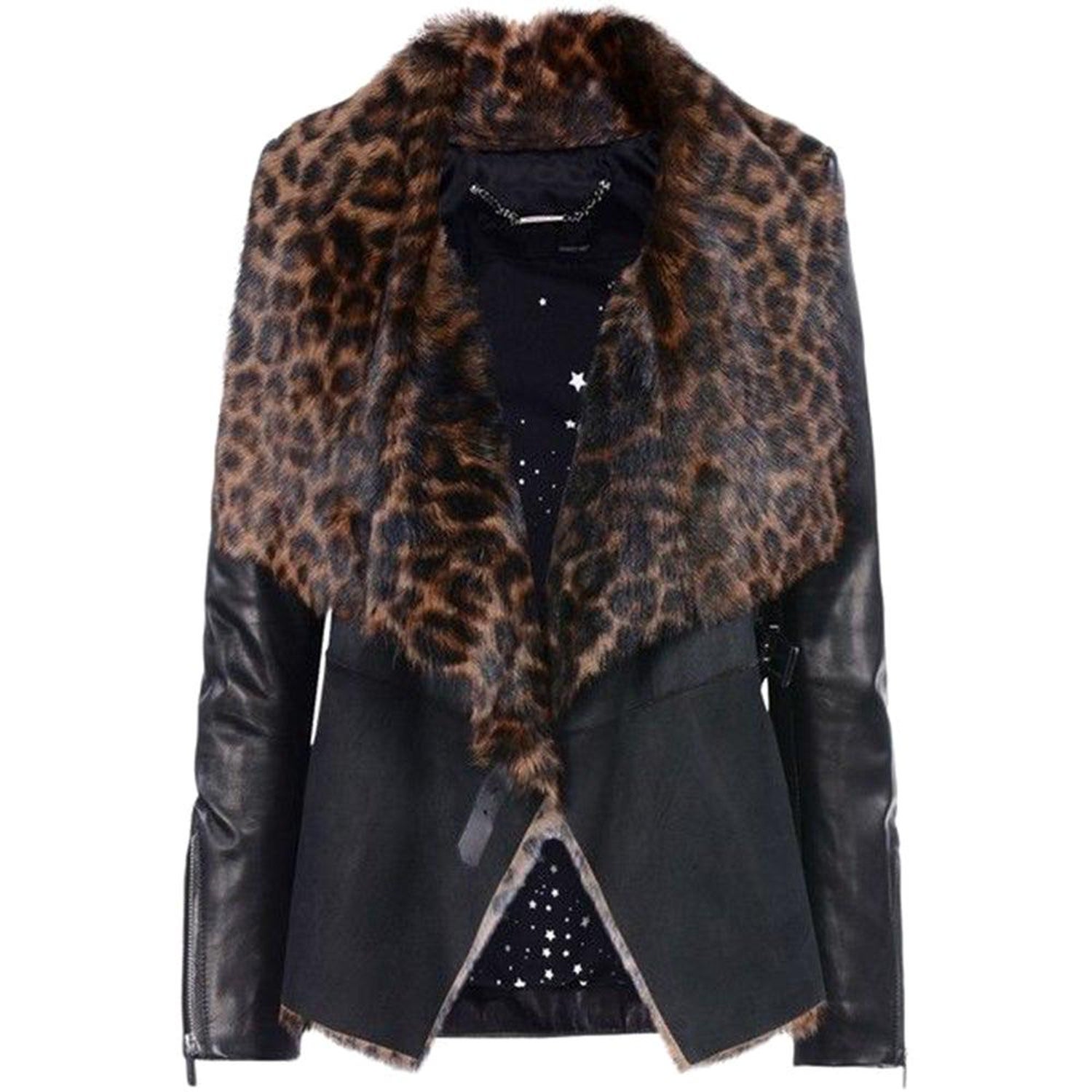 Barbara Bui Leopard-Print Shearling and Leather Biker Jacket For Sale at  1stDibs | barbara bui leather jacket, daniel hechter shop, barbara bui  shearling jacket