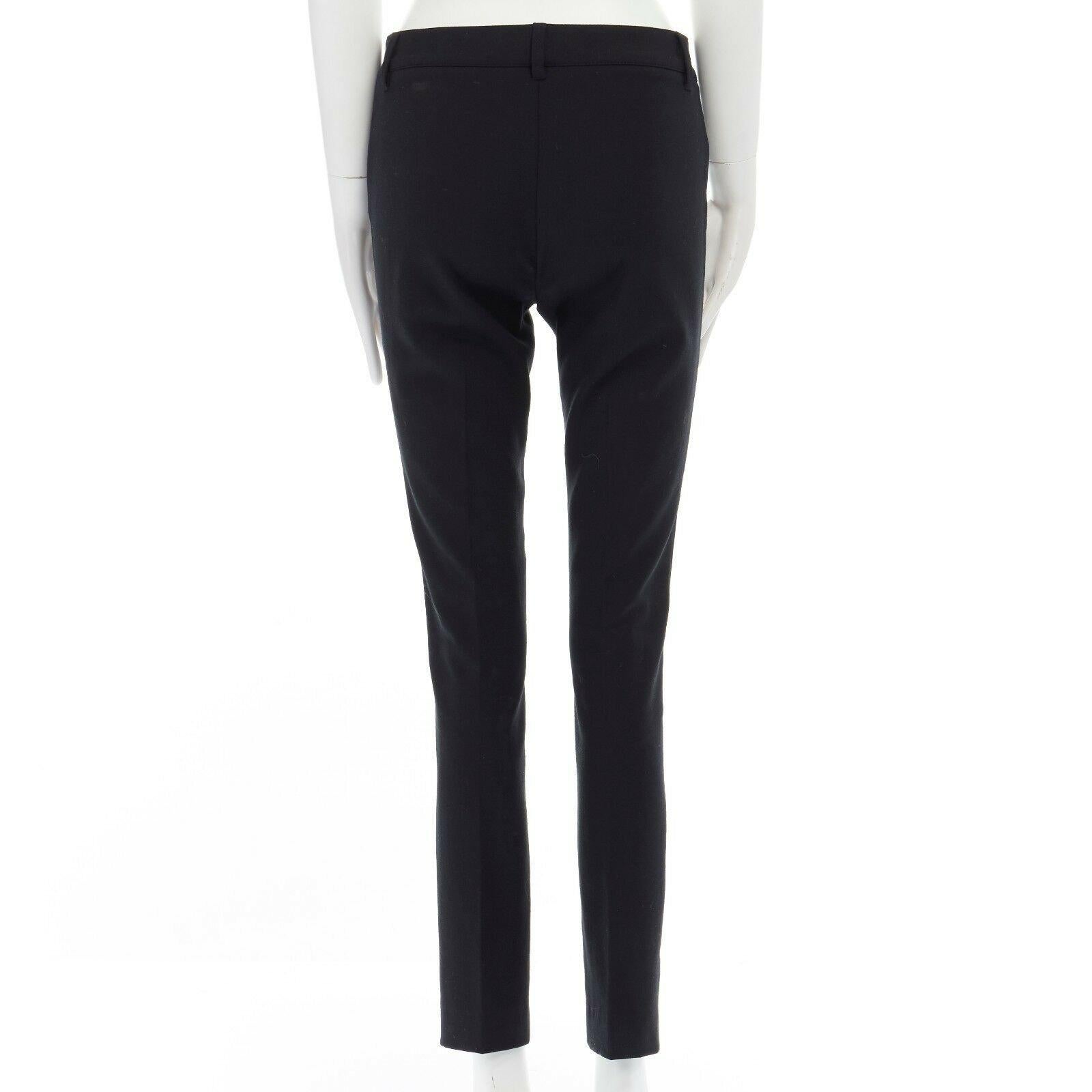 BARBARA BUI polyester blend black pleat front dual pocket skinny pants FR38 XS 1