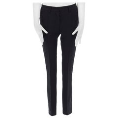 BARBARA BUI polyester blend black pleat front dual pocket skinny pants FR38 XS