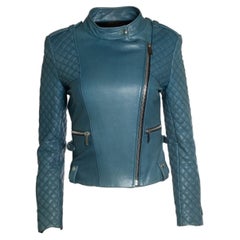 Barbara Bui, Quilted leather jacket in blue