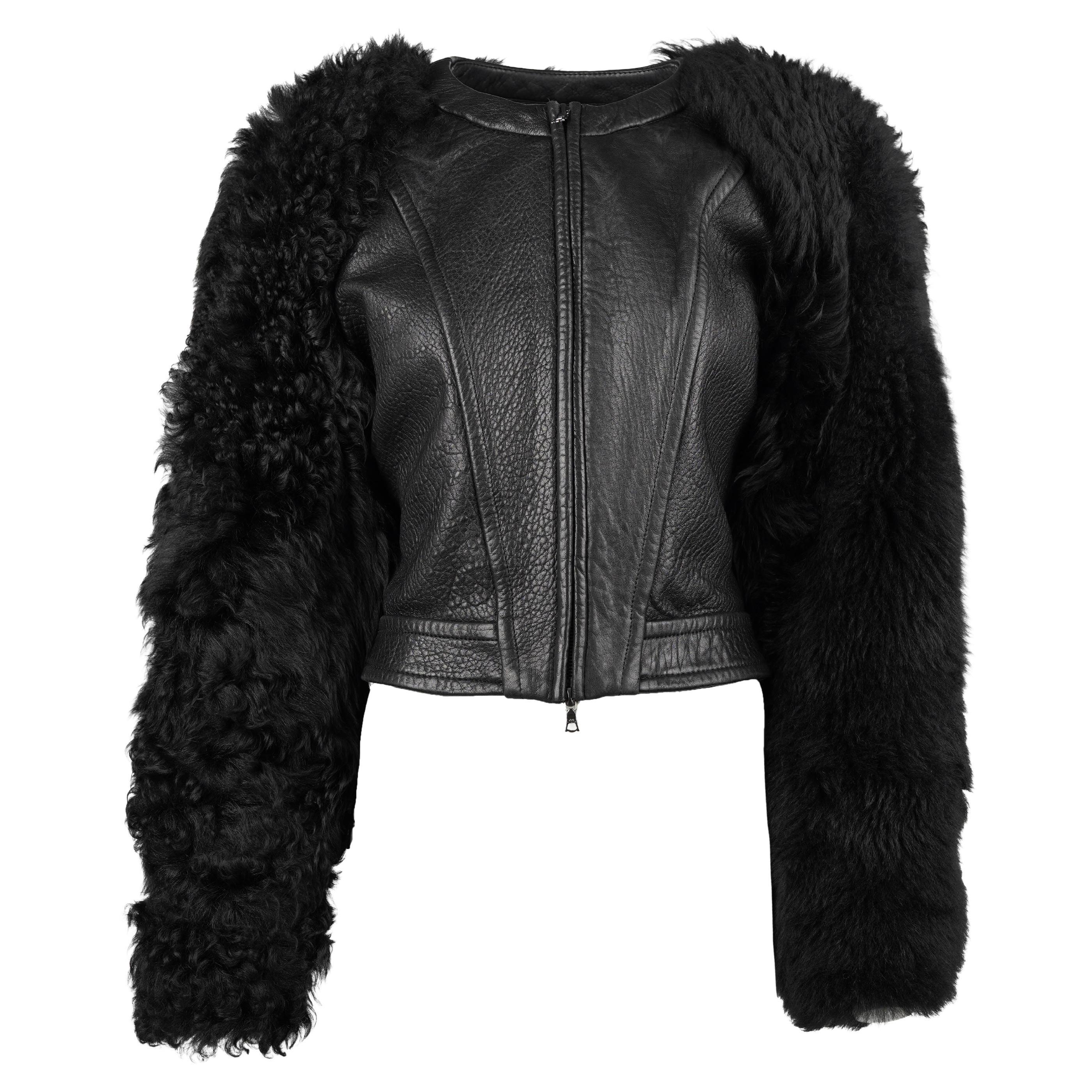 Barbara Bui Shearling and Leather Jacket, Fall/Winter 2014, Size XS