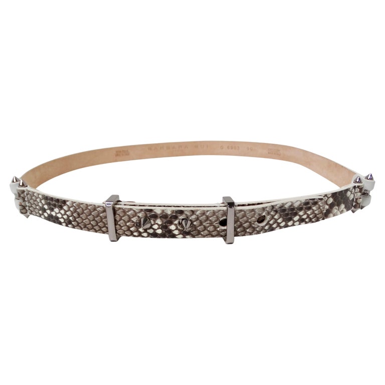 BARBARA BUI White Belt/W Silver Chain Barbara Bui White Leather Silver Stone Studded Belt For Sale  main image 3