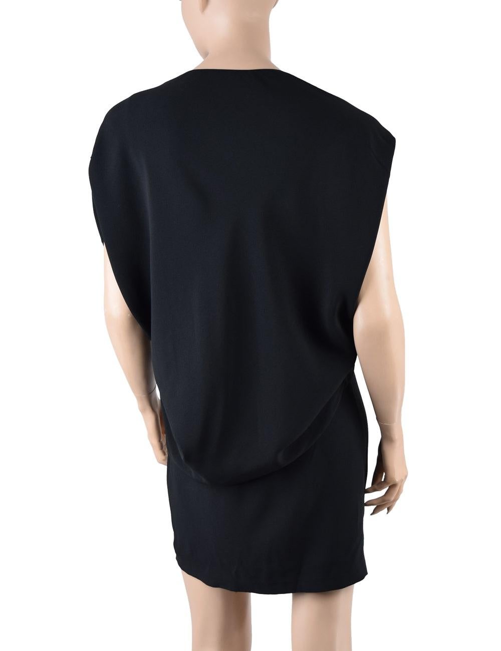 Barbara Bui US 4 Black Asymmetric Collar Dress with Tube Bottom For Sale 1