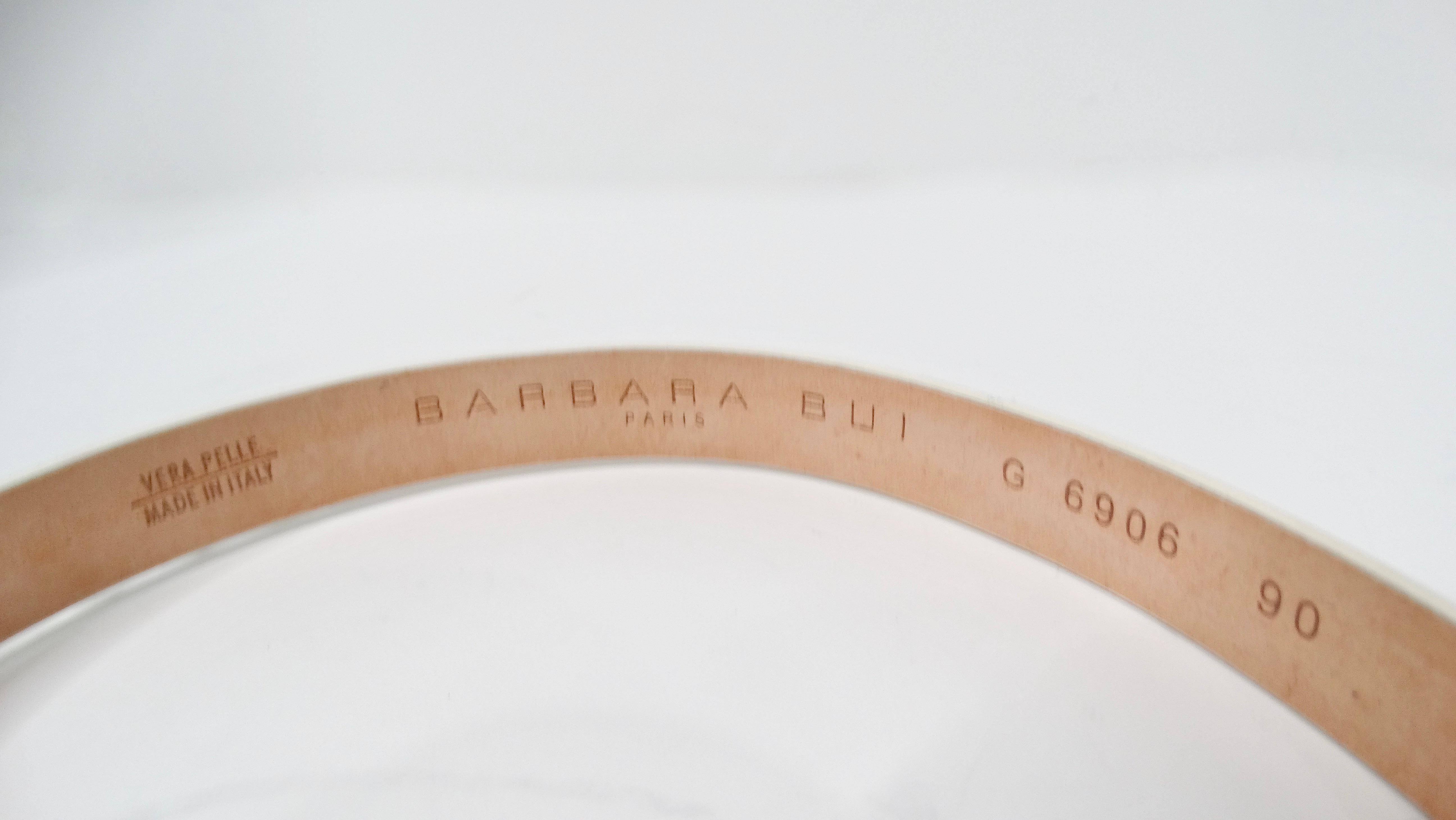 Barbara Bui White Leather Silver Stone Studded Belt For Sale 1