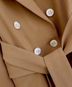 Barbara Casasola Khaki Silk Mix Twill Safari Jacket