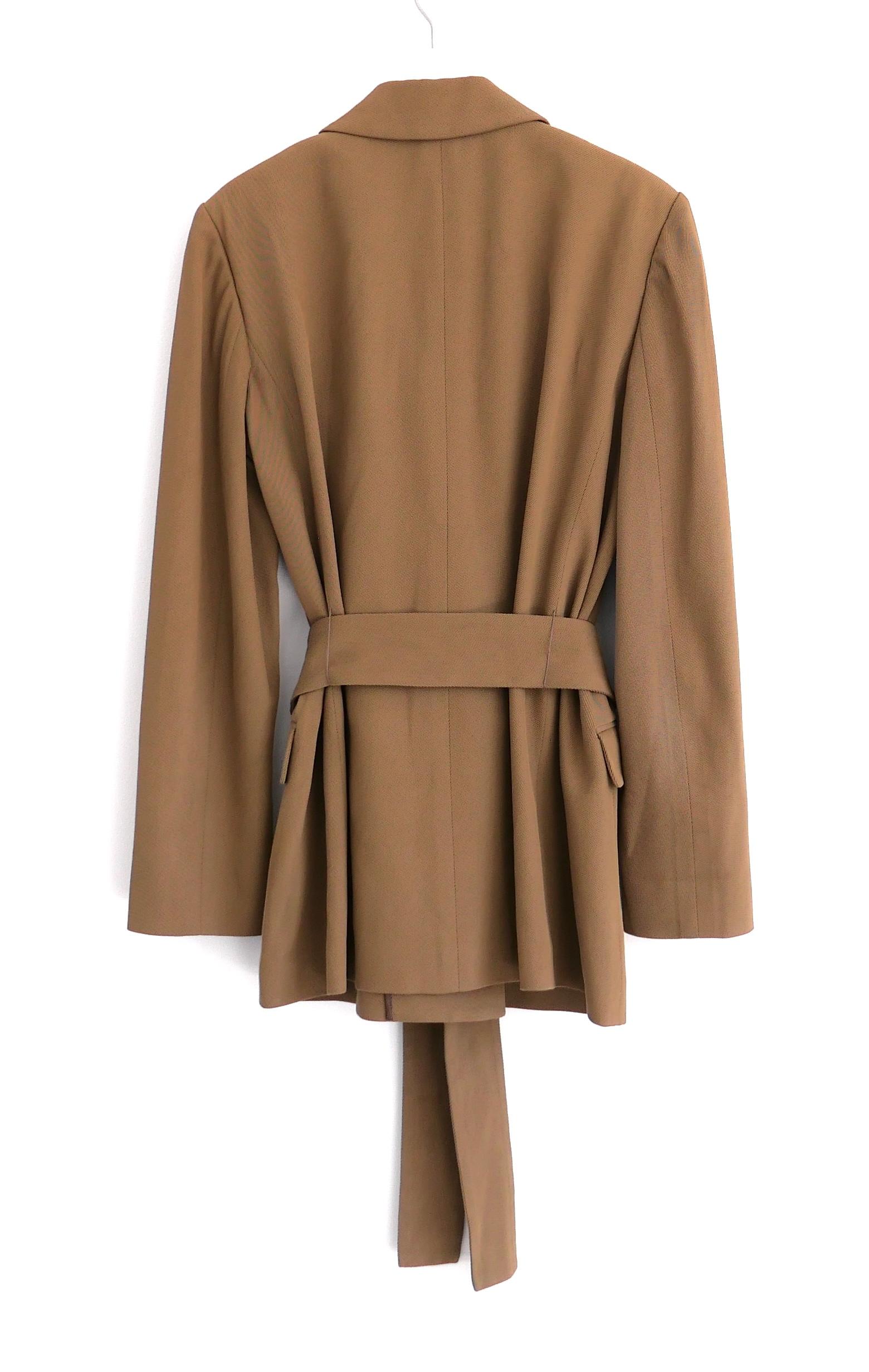 Women's Barbara Casasola Khaki Silk Mix Twill Safari Jacket For Sale