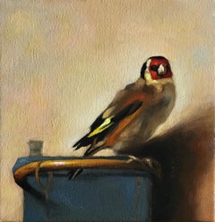 After The Goldfinch Still-life, Italian artist, Florence, Realism, Oil Painting.