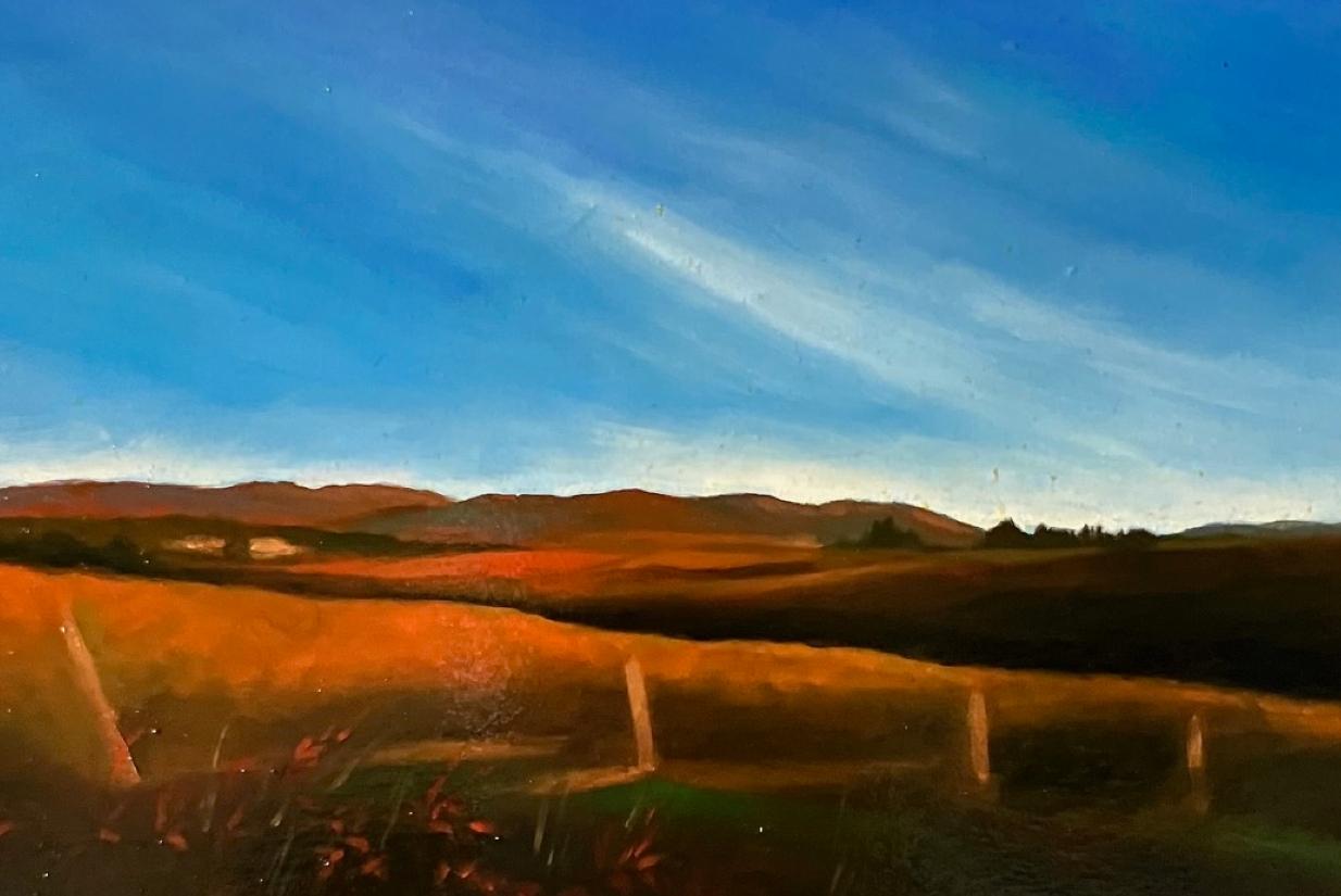 Herbst in der Toskana  Italienischer Künstler Florenz Realismus  Italienische Landschaft Öl Gerahmt – Painting von Barbara Castrucci