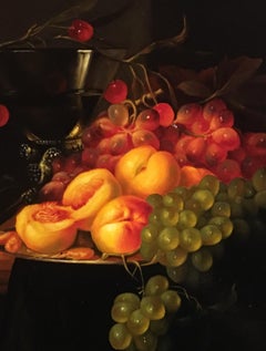 Jardin italien, Nature morte, artiste italienne, Florence, réalisme, peinture à l'huile.