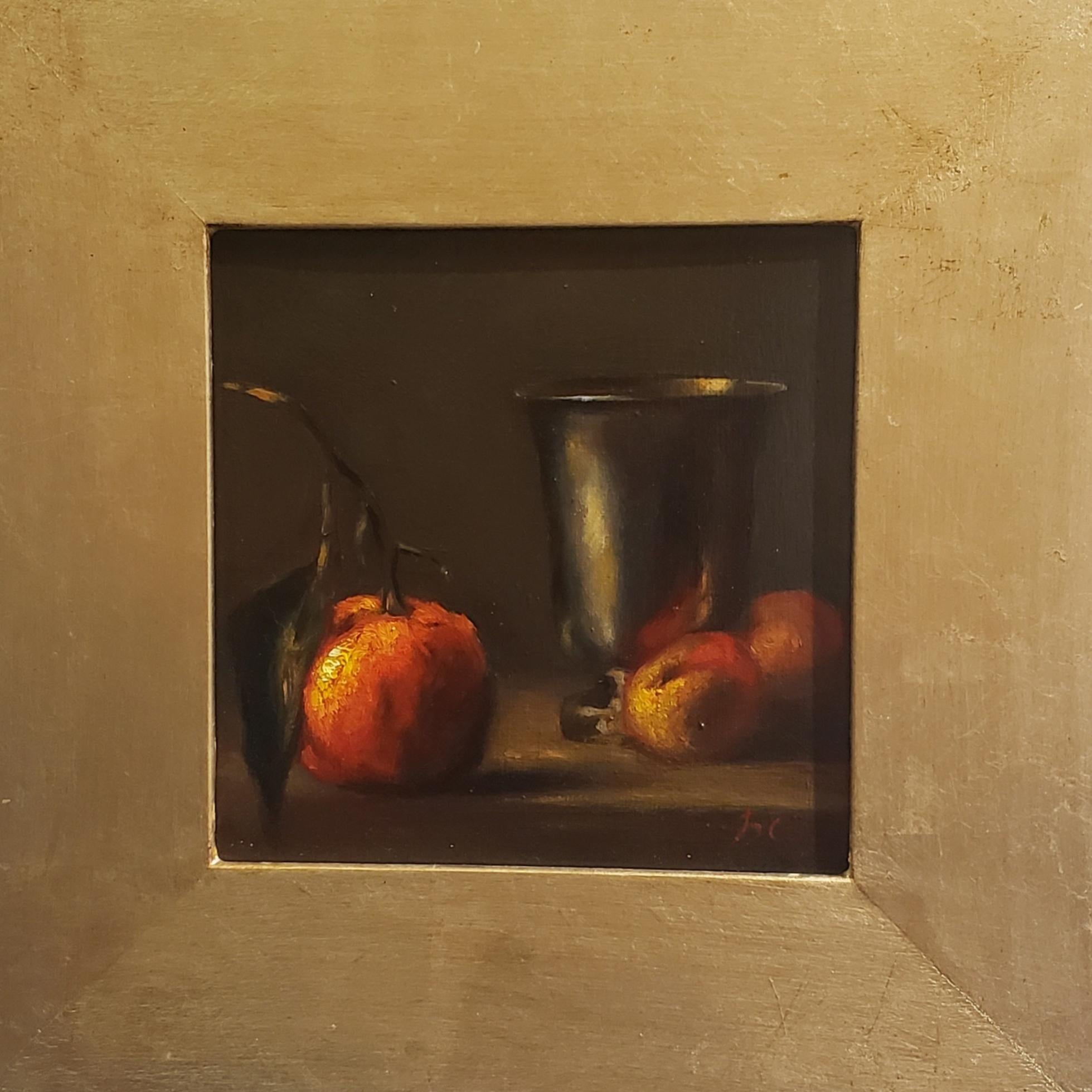 Tavolo italiano , Natura morta, Artista italiano, Firenze, Realismo, Pittura a olio. - Painting di Barbara Castrucci
