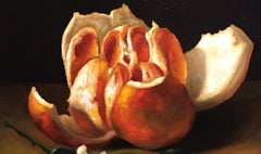 Sliced Orange, Still-life, Italian artist, Florence, Realism, Oil Painting.Frame