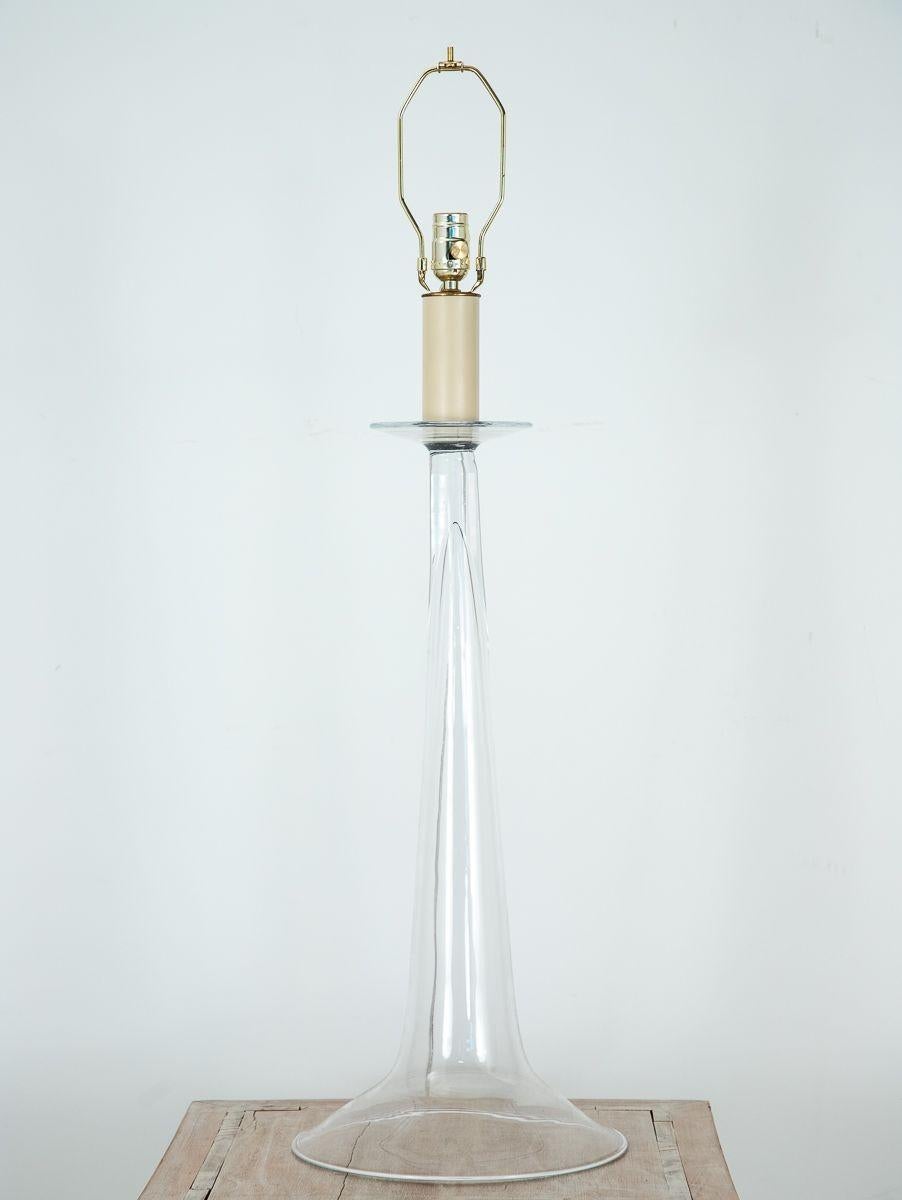 Barbara Cosgrove Trumpet Glass Table Lamp In Good Condition In South Salem, NY