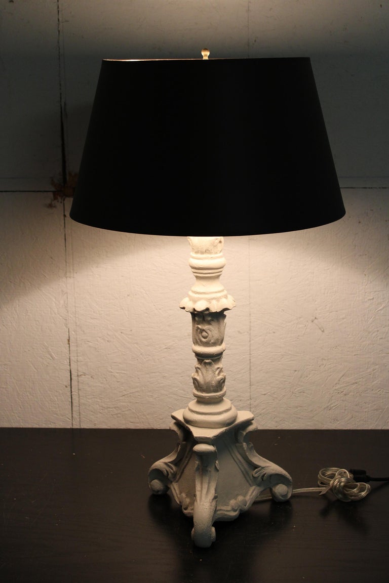 Barbara Cosgrove Vintage Baroque Altar, Cosgrove Round Mid Century White Ceramic Table Lamp