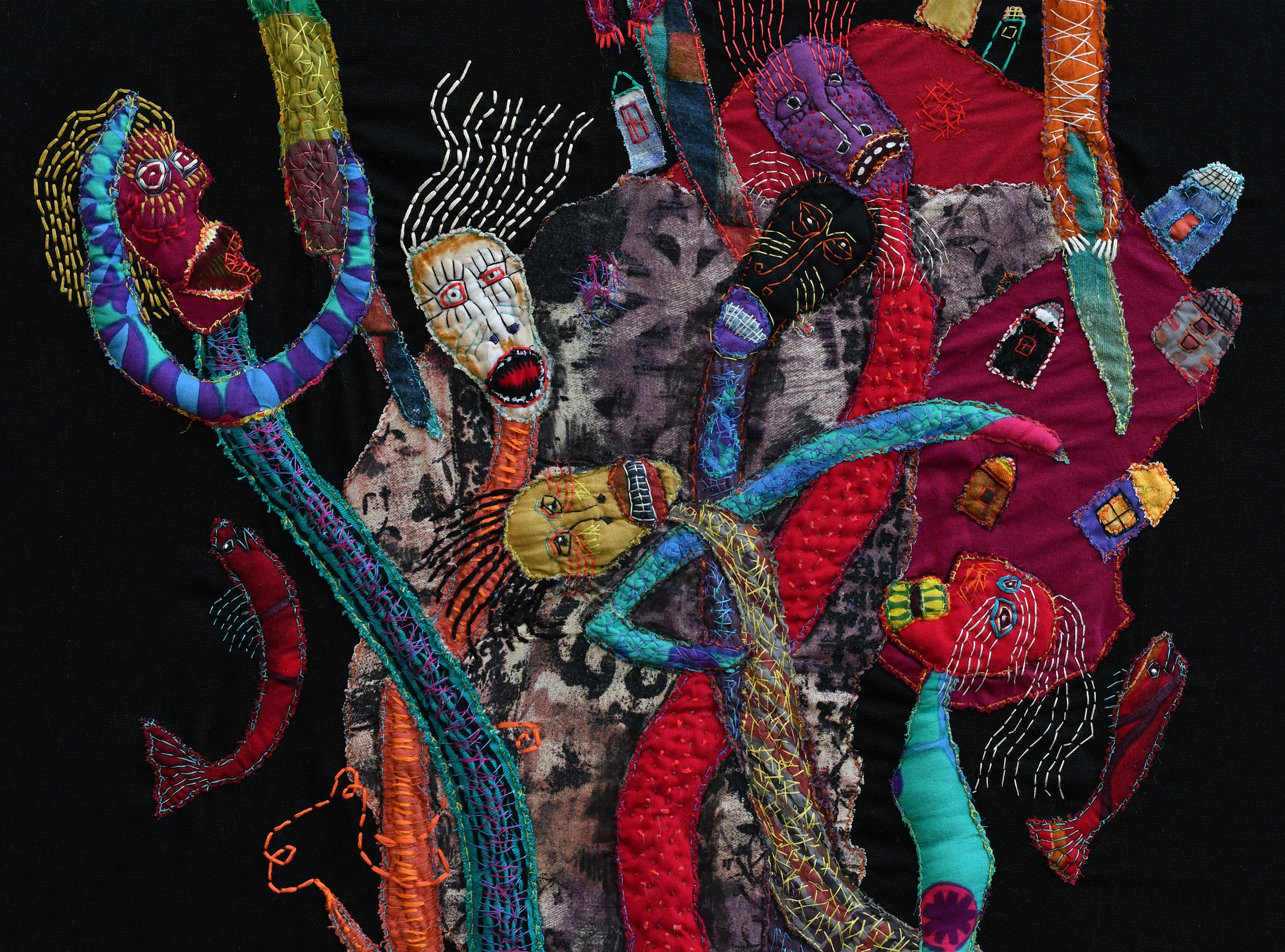 Cru si fiction Barbara d'Antuono 21e siècle art textile outsider contemporain en vente 1