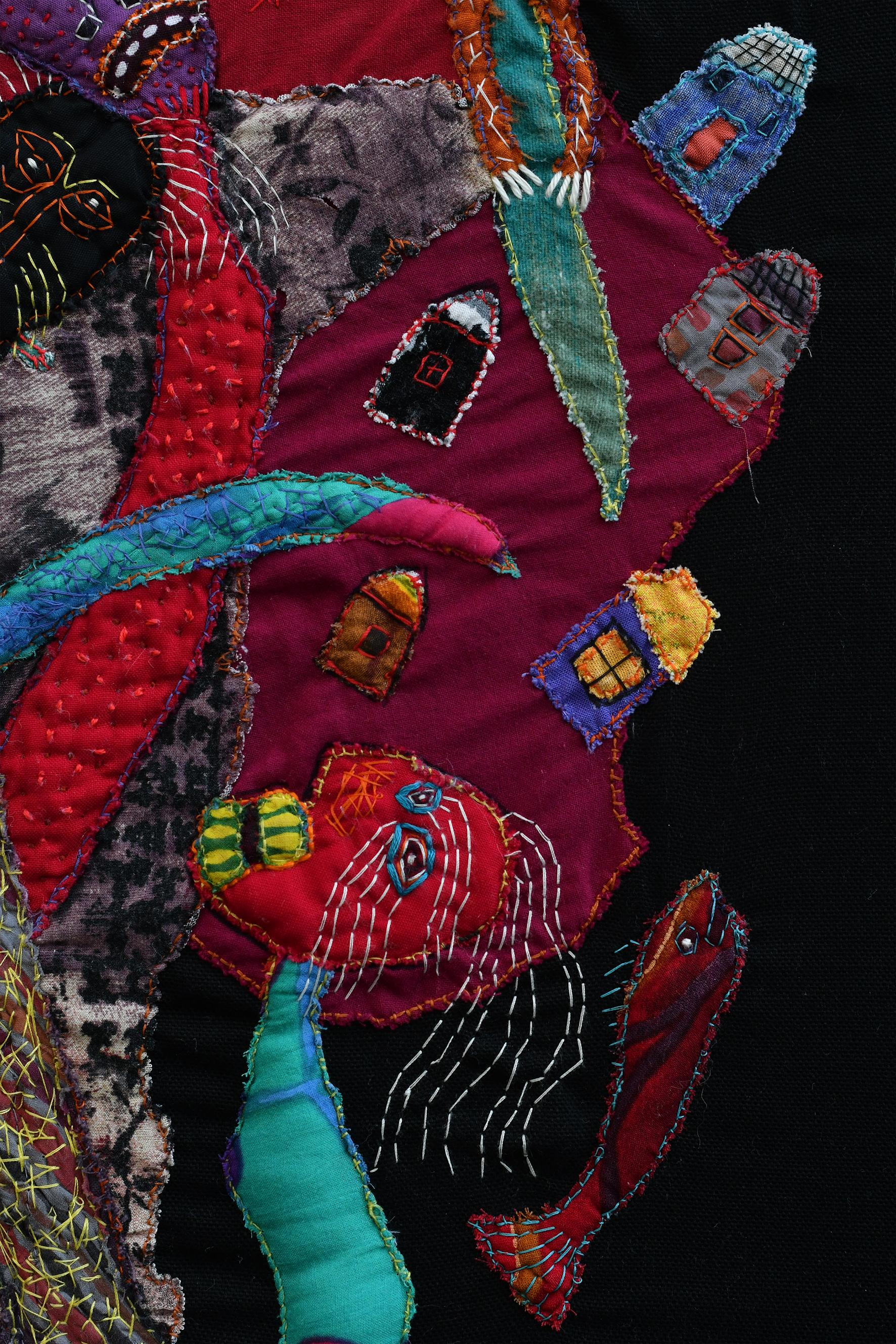 Cru si fiction Barbara d'Antuono 21e siècle art textile outsider contemporain en vente 3