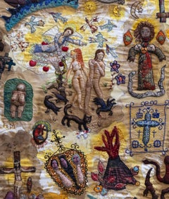 Chacun a son propre totem Barbara d'Antuono Contemporary textile art color