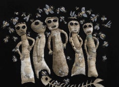 The black eyes Barbara d'Antuono Contemporary textile art Haiti bees poetry