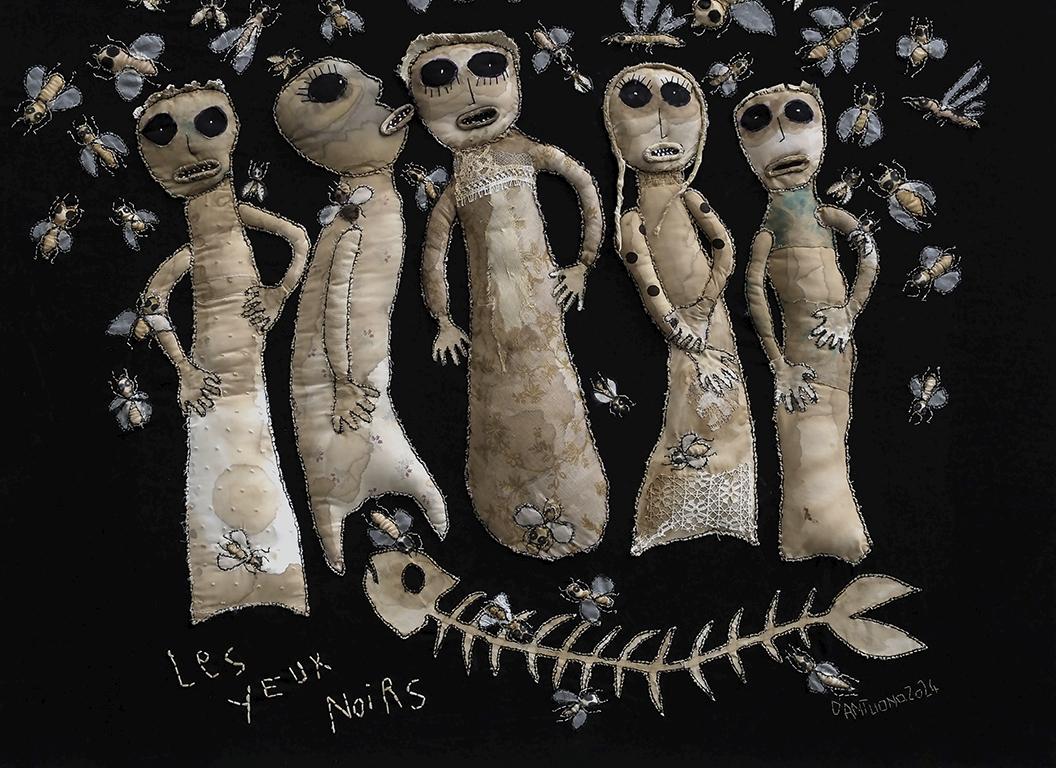 The black eyes Barbara d'Antuono Contemporary textile art Haiti bees poetry 2