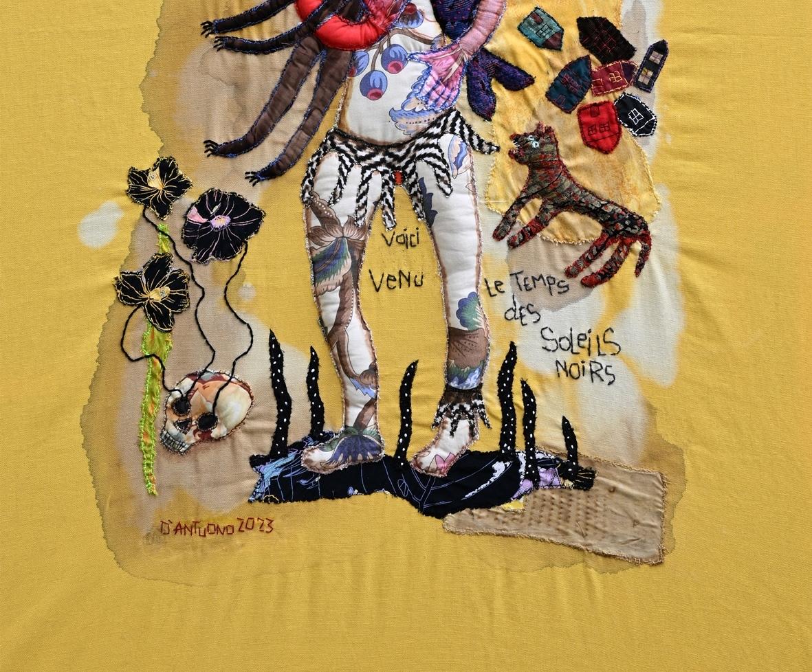 The black suns Barbara d'Antuono Contemporary textile art Haiti color life death 1