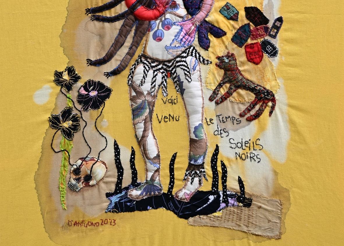 The black suns Barbara d'Antuono Contemporary textile art Haiti color life death 3