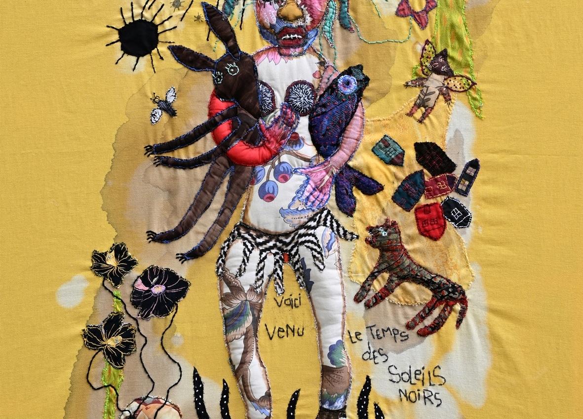 The black suns Barbara d'Antuono Contemporary textile art Haiti color life death 4