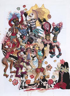 The last dance Barbara d'Antuono Contemporary textile art Haiti color life death
