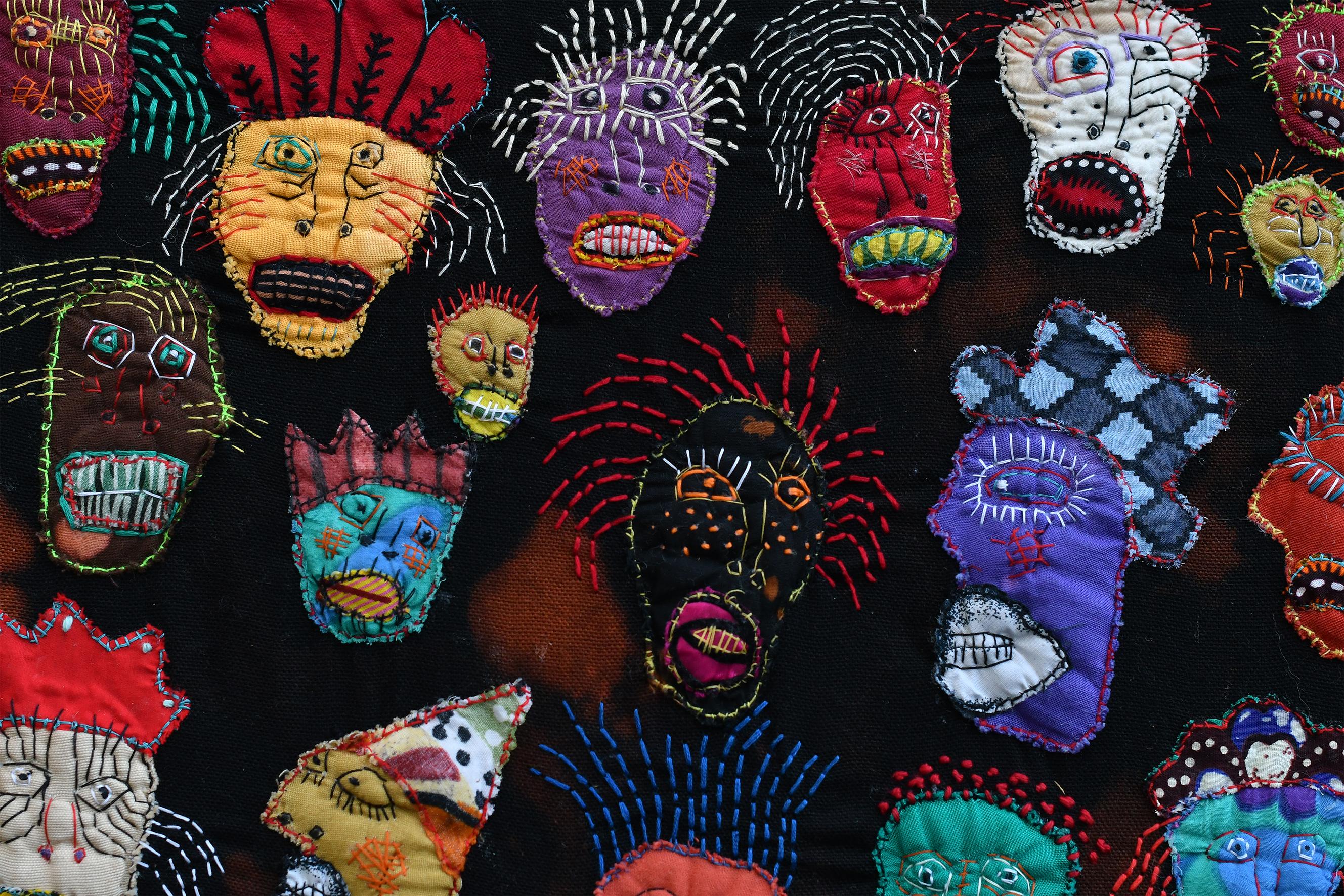 Ugly faces Barbara d'Antuono 21st Century Contemporary outsider art textile art  For Sale 1