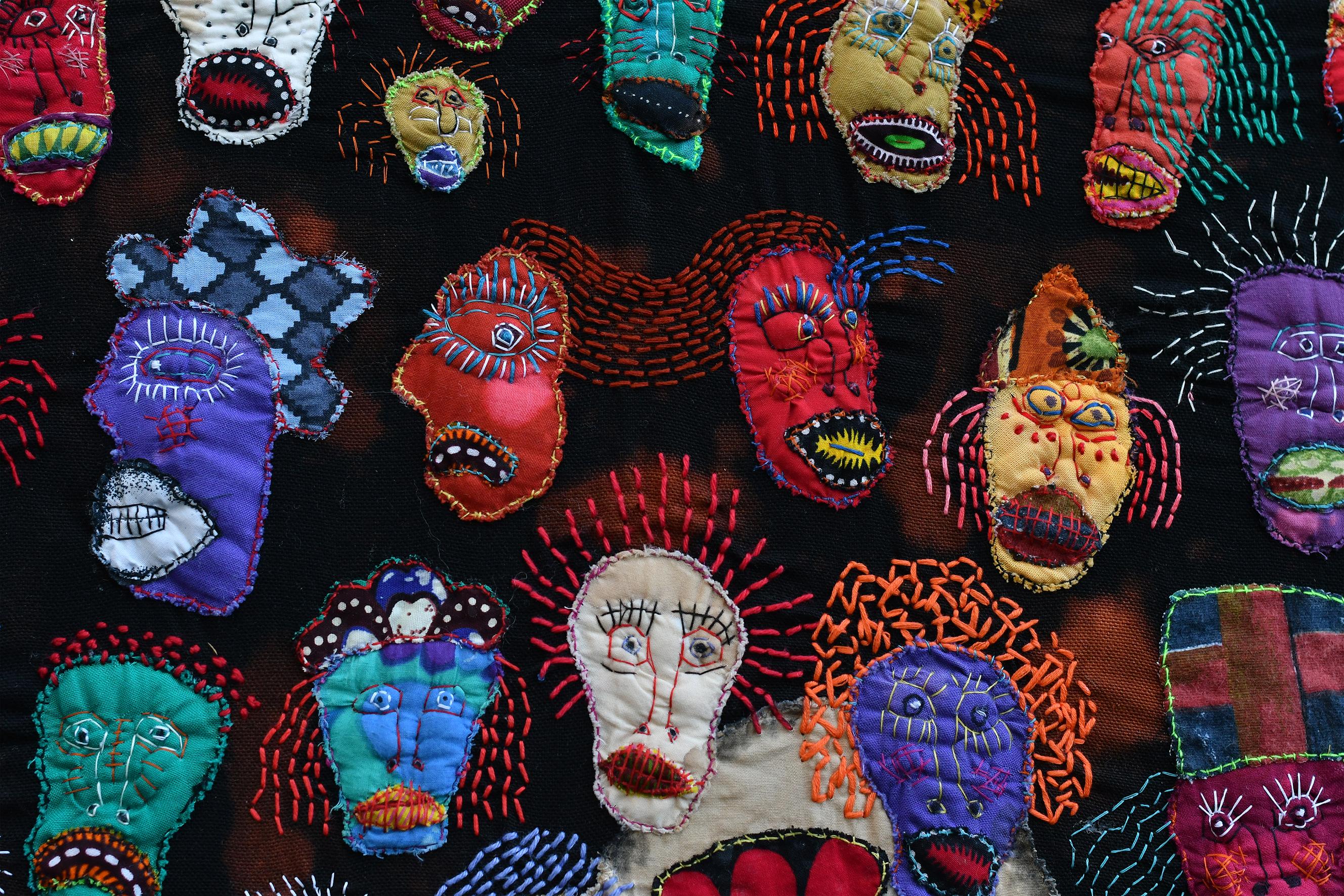 Ugly faces Barbara d'Antuono 21st Century Contemporary outsider art textile art  For Sale 2