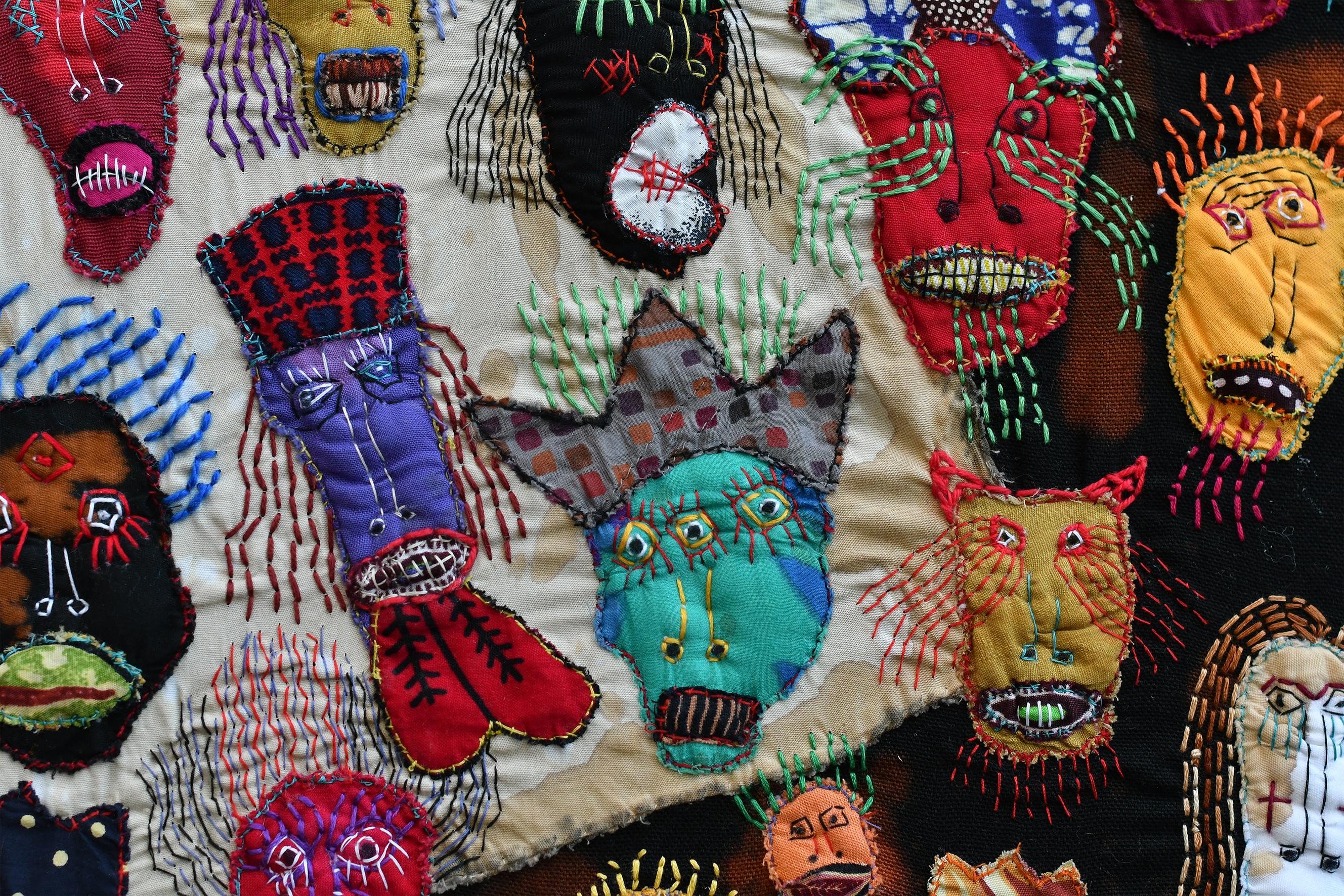 Ugly faces Barbara d'Antuono 21st Century Contemporary outsider art textile art  For Sale 4