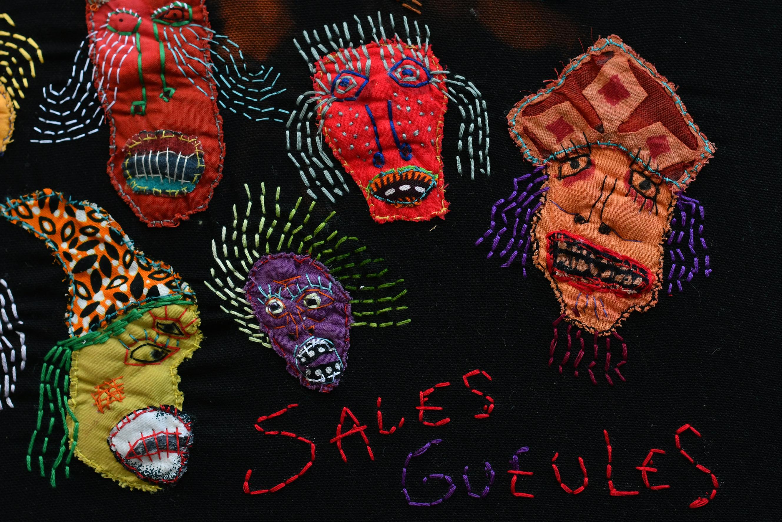 Ugly faces Barbara d'Antuono 21st Century Contemporary outsider art textile art  For Sale 7