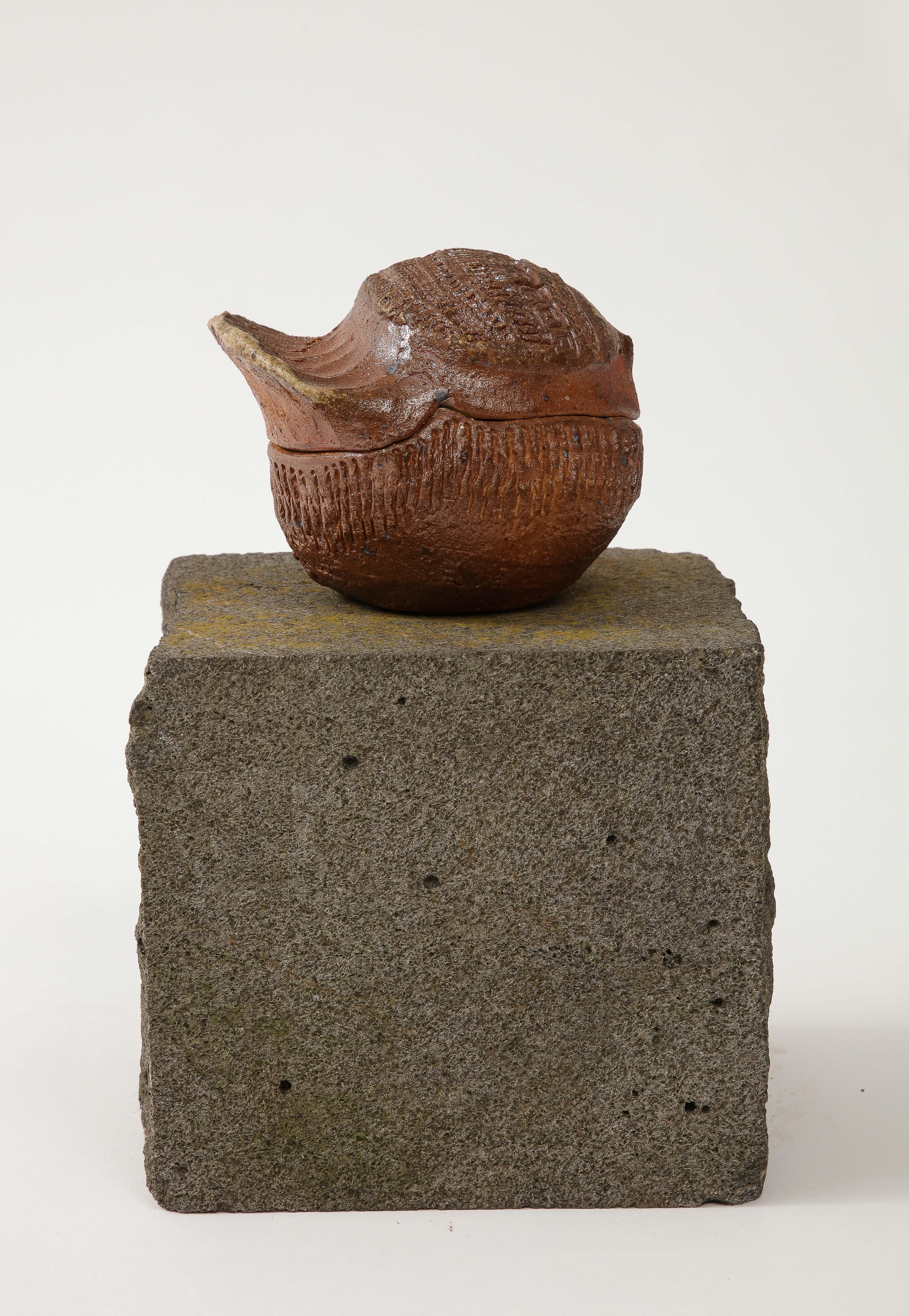 Barbara Delfosse French Incised Ceramic Bird Box, circa 1950-1960 8