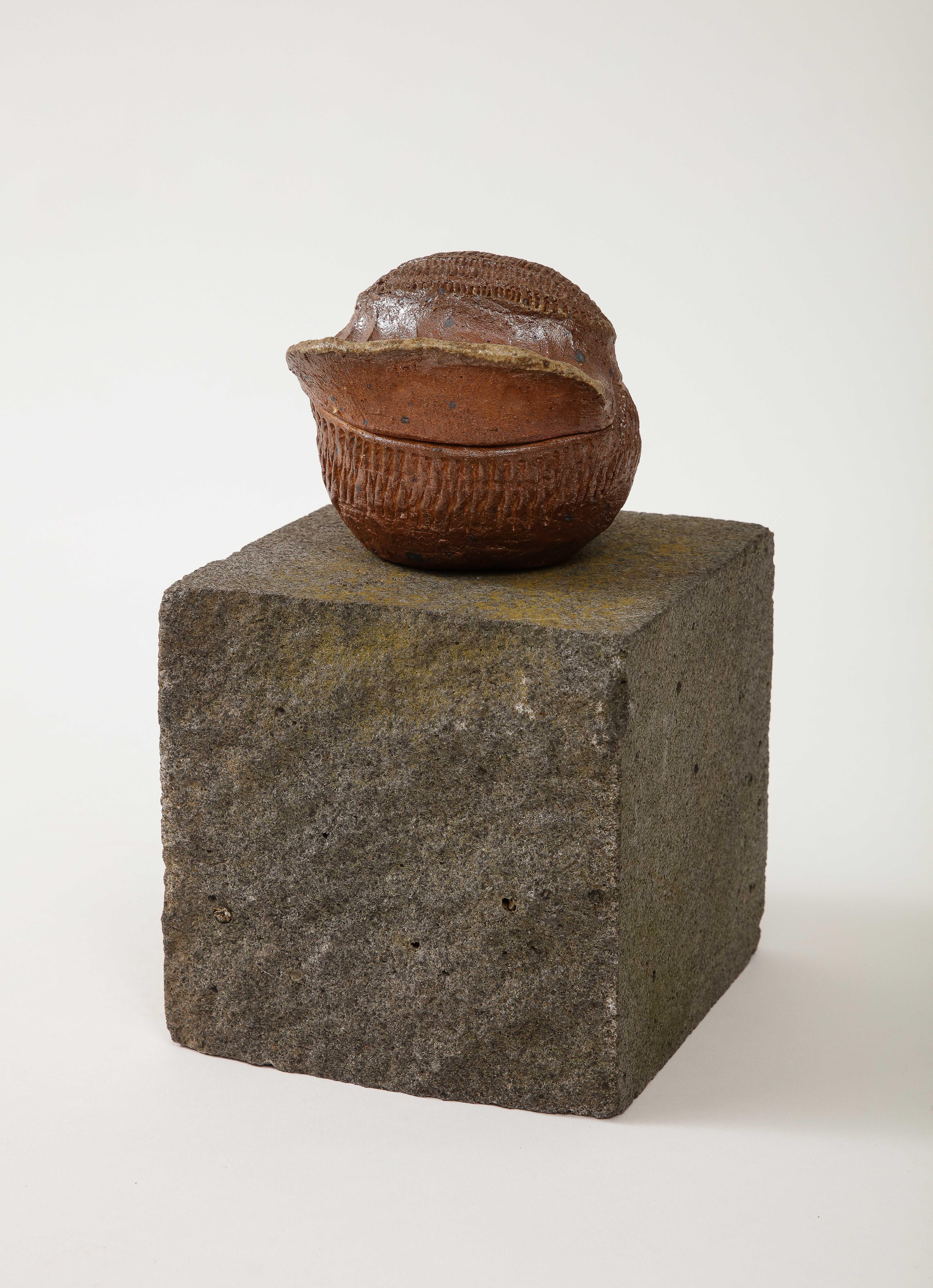 Barbara Delfosse French Incised Ceramic Bird Box, circa 1950-1960 9